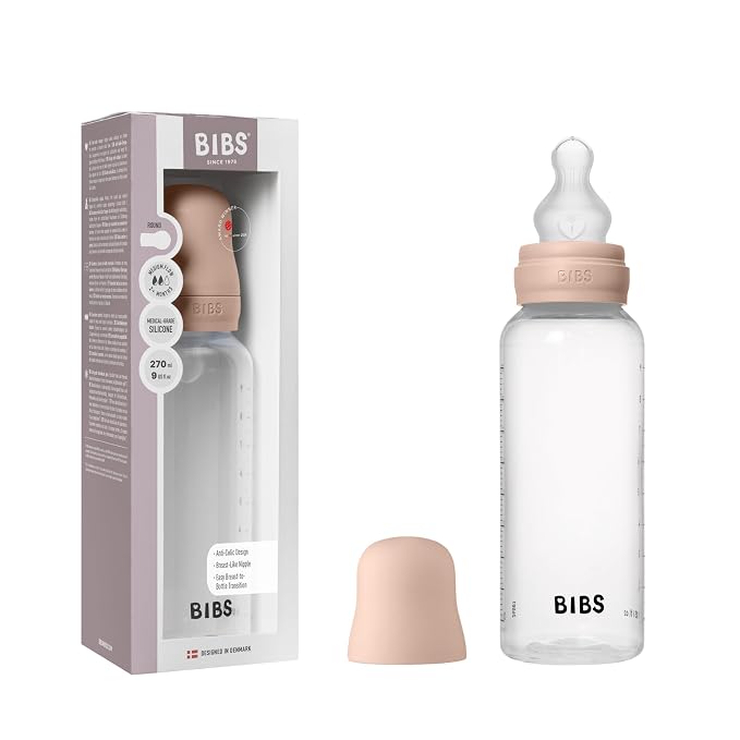 BIBS Baby Bottle 9 oz / 270 ml Silicone Nipple by BIBS