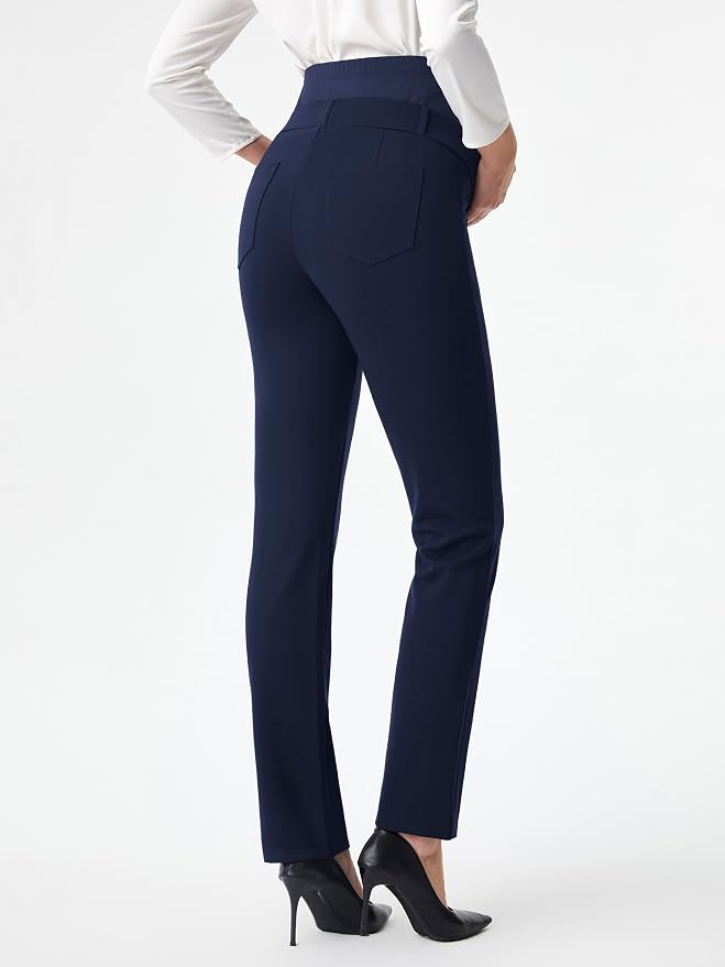 AFITNE Maternity Pants for Work Over The Belly Straight Leg Dress Slacks - Image 7