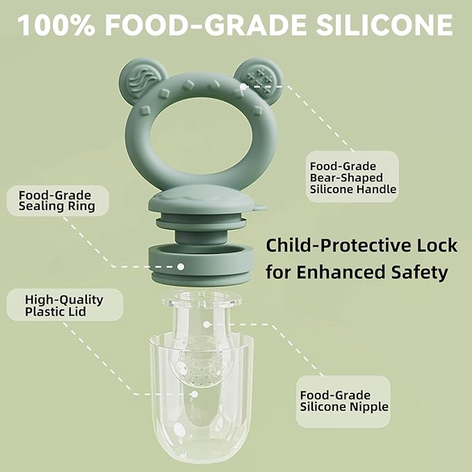 4 Pack Stylish Anti-Drop Baby Fruit Feeder & Breastmilk Popsicle Molds - Image 3