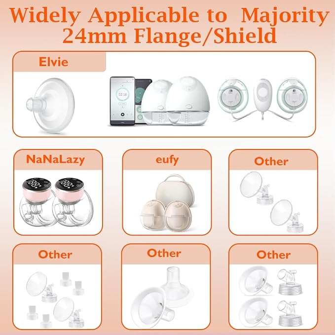 Flange Inserts 10PCS 19/21mm*5, 24mm Breast Pump Shields/Flanges Compatible - Image 3