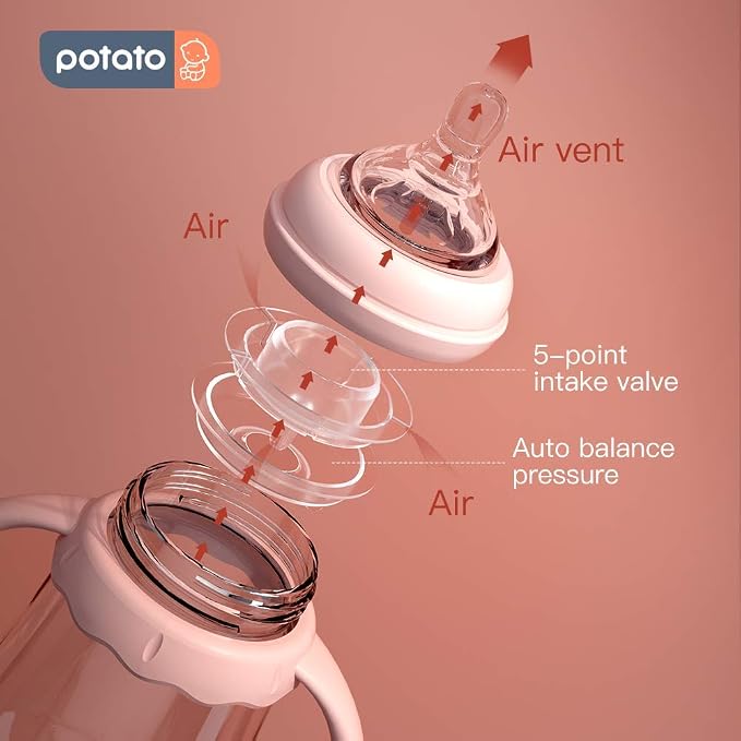 POTATO Glass Baby Bottles, Anti-Colic Breastfeeding Bottles - Image 2