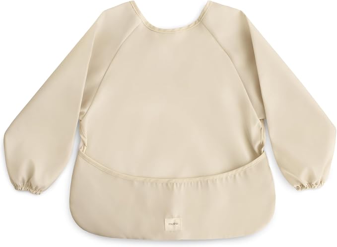 mushie Long Sleeve Baby Bib | Water Resistant Adjustable Fit by mushie