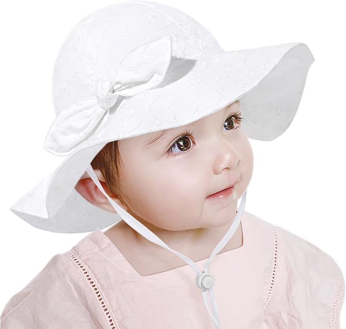 Baby Girl Sun Hat with UPF 50+ Outdoor Adjustable Beach Hat with Wide Brim - Image 6