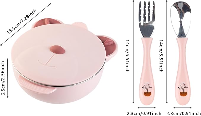 Stainless Steel Baby Feeding Bowl, Toddler Suction Plate - Image 4
