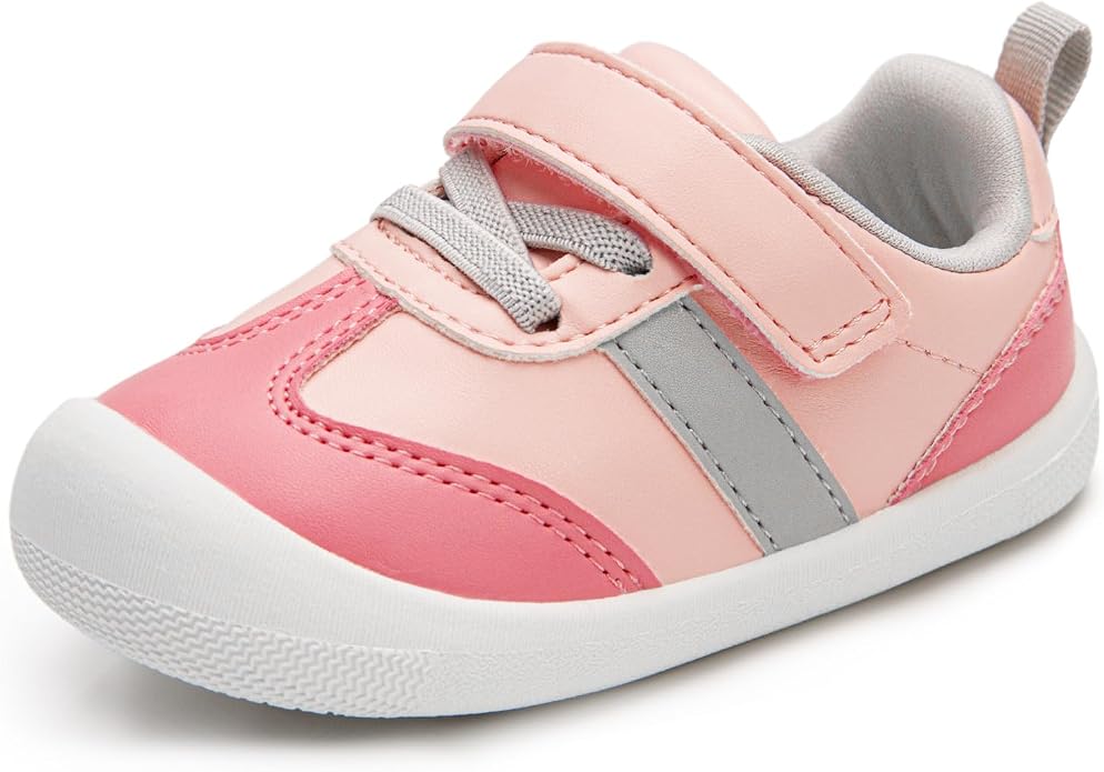 Baby Shoes Boys Girls Barefoot Wide Toe Box Zero Drop First Walkers PU Leather by Unknown