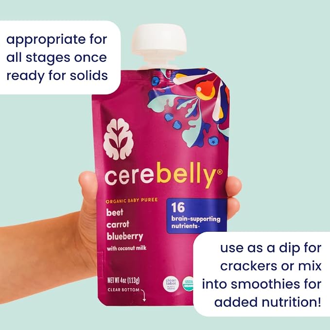 Cerebelly Organic Baby Food Pouches, Kale Sweet Potato Apple Purees, 16 - Image 8