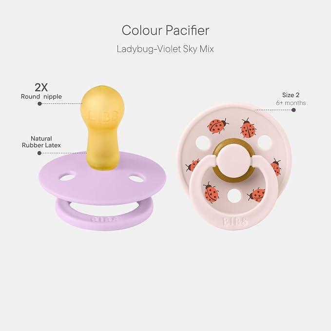 BIBS Studio Soother 2-Pack, BPA Free Dummy Pacifier, Round Nipple. Natural - Image 2