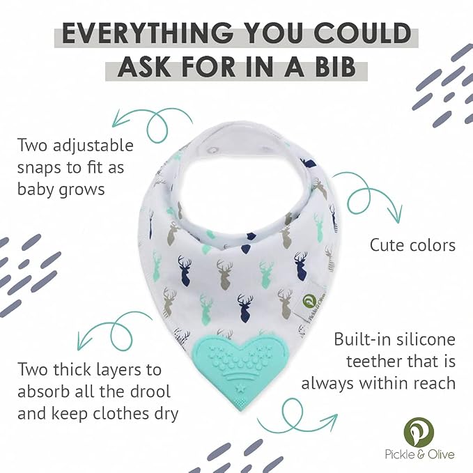 Pickle & Olive Baby Bandana Teething Bibs - Image 3