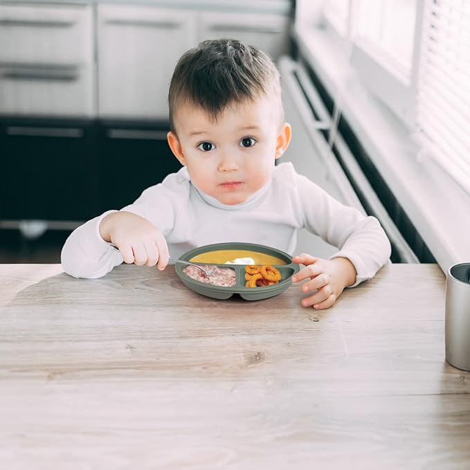 Baby Feeding Set, 2 Pack Silicone Baby Plates - Image 6