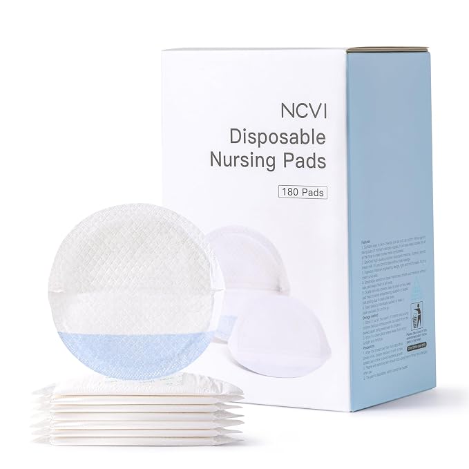 NCVI Super Absorbent Disposable Nursing Pads 180 Count, Stay Dry Breast Pads by NCVI