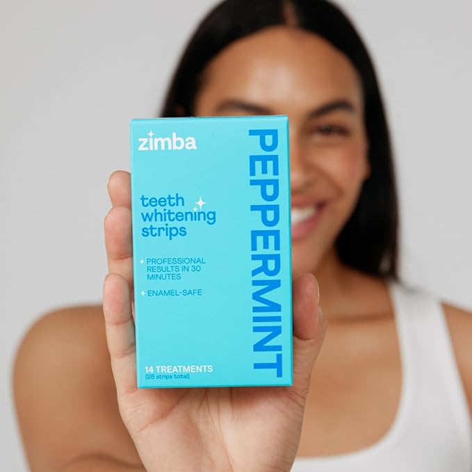 Zimba Peppermint Flavored Teeth Whitening Strips | Vegan, Enamel Safe Hydrogen - Image 7
