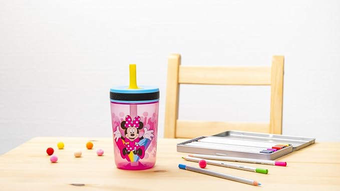 Zak Designs Disney Kelso Tumbler 15 oz Set Leak-Proof Screw-On Lid - Image 9