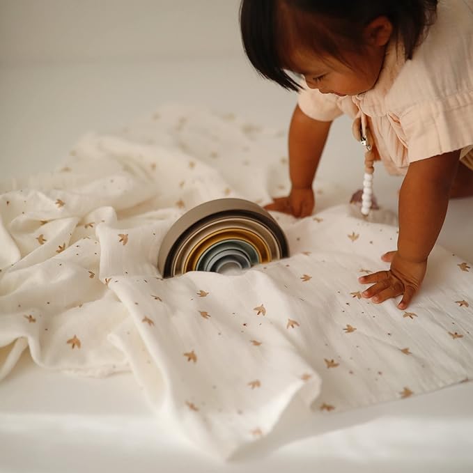 mushie Muslin Baby Swaddle Blanket | 100% Organic Cotton - Image 4