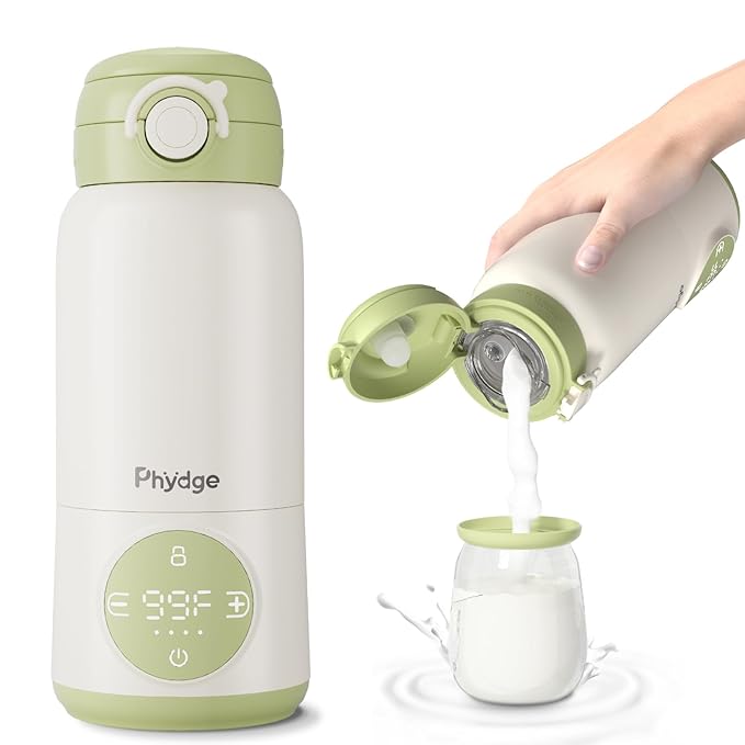 Portable Bottle Warmer for Travel, 15oz Capacity Portable Milk Warmer for Baby by Phydge