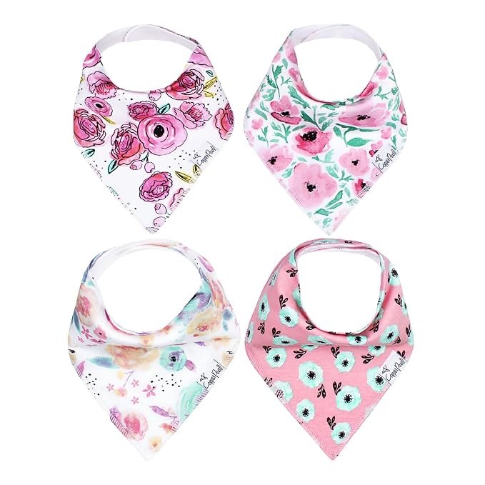 Copper Pearl 4 Pack Soft Cotton Baby Bibs by CopperPearl