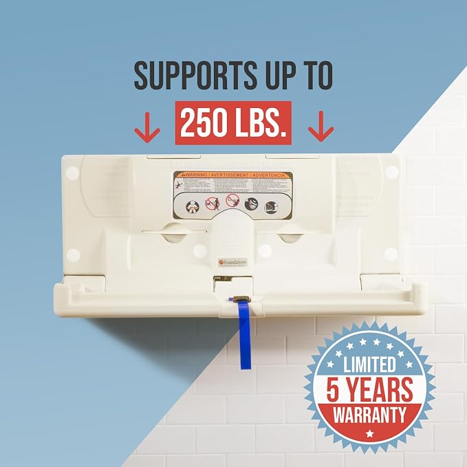 Foundations Classic Horizontal Wall-Mounted Baby Changing Station - Image 8