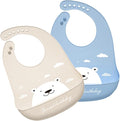 Silicone Bibs for Babies and Toddlers 2 Sets Feeding Bibs for Boy and Girl by Eimmabey