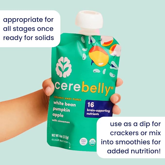 Cerebelly Organic Baby Food Pouches, 16 Nutrients, No Added Sugar, Fiber & - Image 7