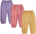 MYGBCPJS Baby Boys Girls Cotton Linen Trousers Kids Casual Ankle Pants Loose by MYGBCPJS