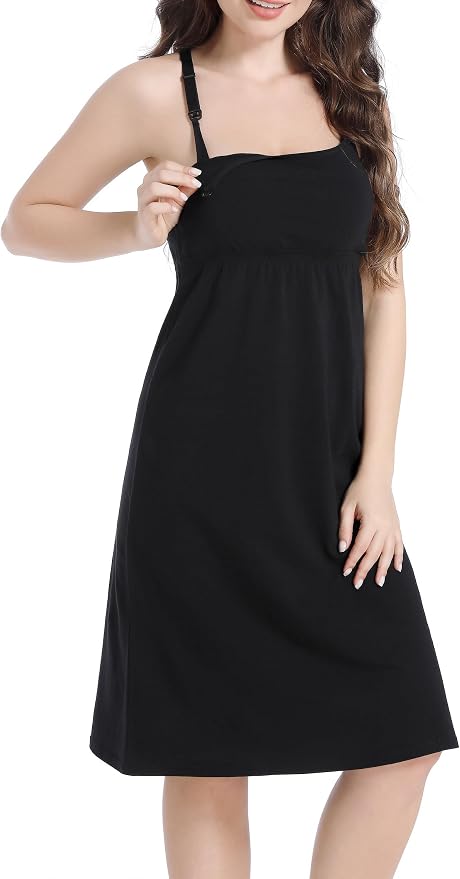 SUIEK 3-Pack Maternity Nursing Nightgown Cotton Breastfeeding Dress Pregnancy - Image 2