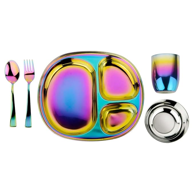 Ahimsa Stainless Steel Kids Dinnerware Set by Ahimsa