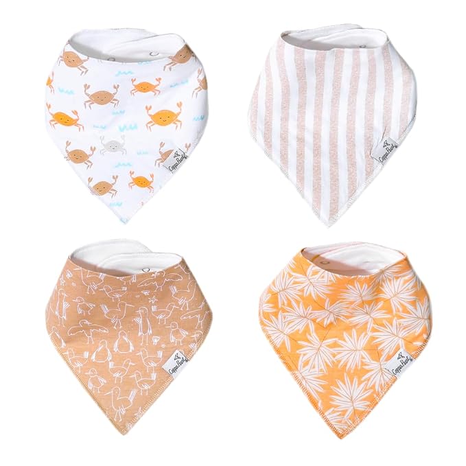Copper Pearl 4 Pack Soft Cotton Baby Bibs by CopperPearl