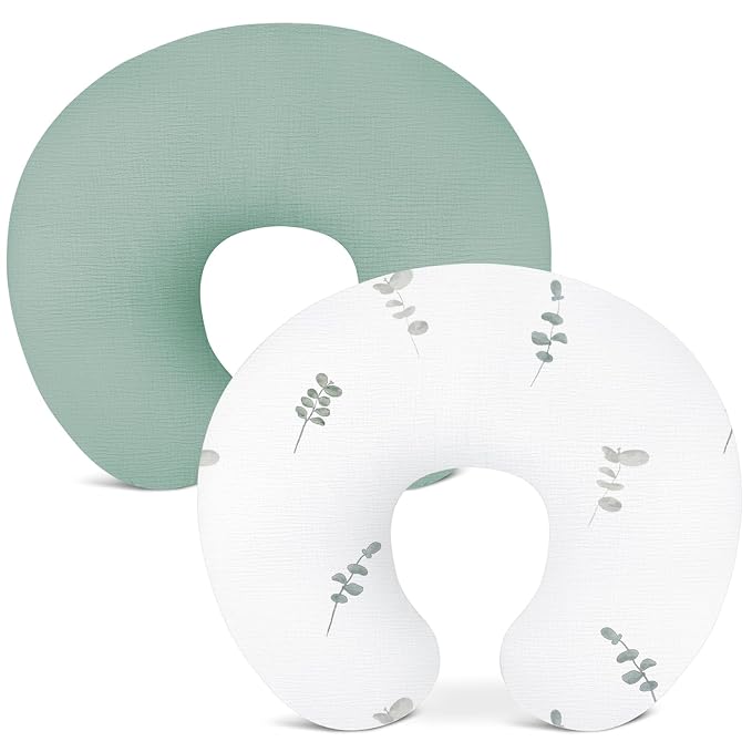 Nursing Pillow Covers 2 Pack, Muslin Nursing Cover by Wimist