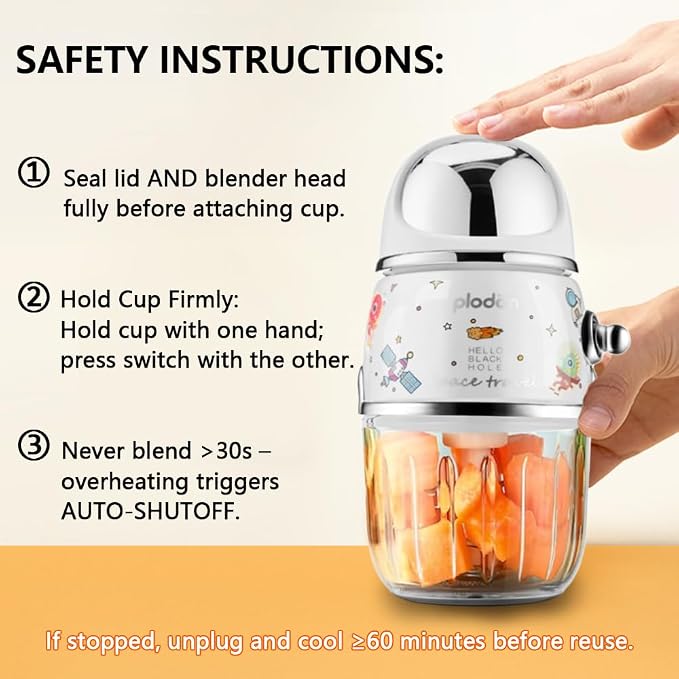 Baby Food Maker Mini Cute and Small Food Processor Puree Blender Grinder - Image 8