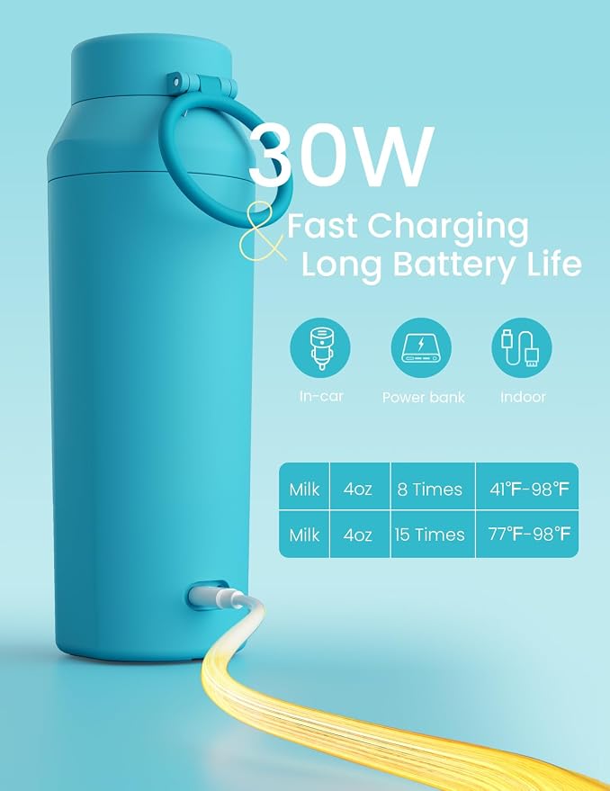 Paruu Portable Bottle Warmer for Travel, Easy-Clean Wide Mouth, Portable Milk - Image 5