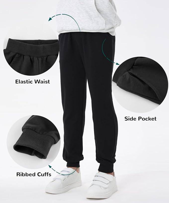 GFQLONG 2/3 Pack Toddler Pants Sweatpants Boys Cotton Joggers, Athletic Pull on - Image 3