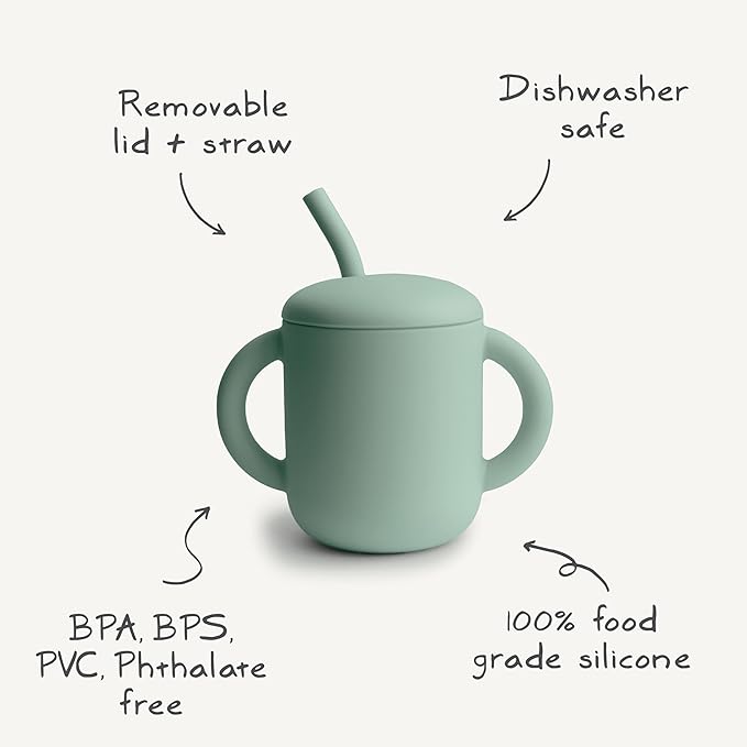 mushie 100% Silicone Training Cup & Straw - Image 2