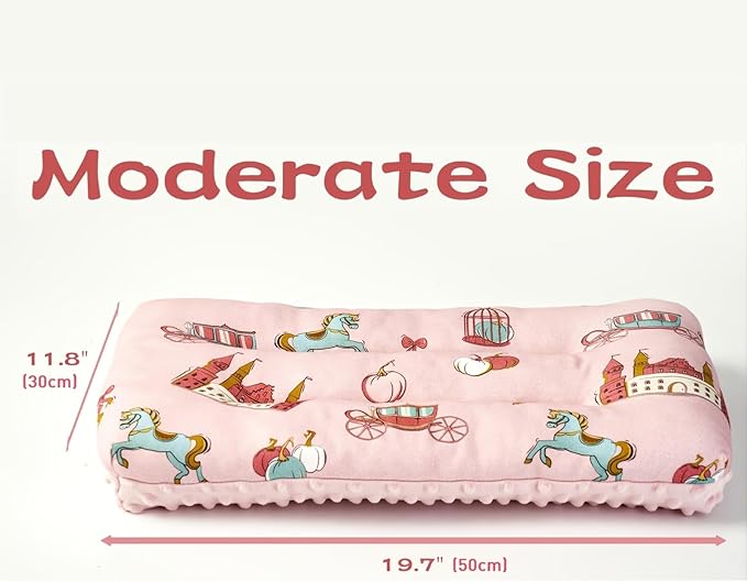 Reidio 1Pcs Toddler Pillow Double Sided Breathable Soft Cotton & Minky Dot - Image 2