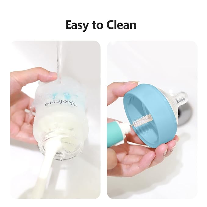 Yooforea Silicone Coated Glass Baby Bottle, 0M+ Slow Flow Nipple I Anti-Colic - Image 8