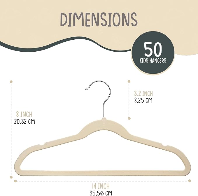 50 Premium Kids Velvet Hangers - Image 2