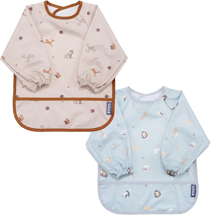 BIBaDO Mess Proof Baby Bib, 2 Pack Long Sleeve Bib, 6 month by BIBaDO