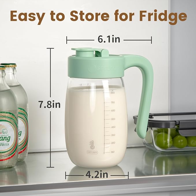 Breast Milk Pitcher Glass Resistant to Heat and Cold, 32 oz Leak-Proof Formula - Image 3