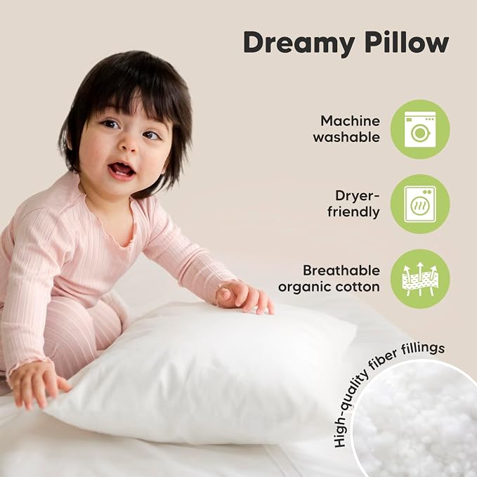 KeaBabies 2-Pack Toddler Pillow 13x18 - Image 4