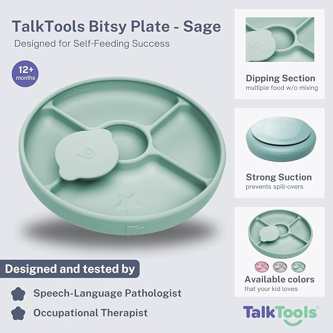 Talktools Bitsy Feeding Kid's Essentials Plate Set – Toddler Utensils, Spoon - Image 5