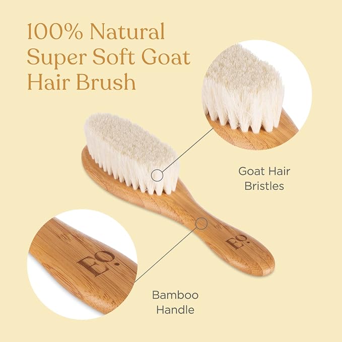 ELLAOLA Natural Bamboo Hair Brush & Comb Set, 3 Piece - Image 4