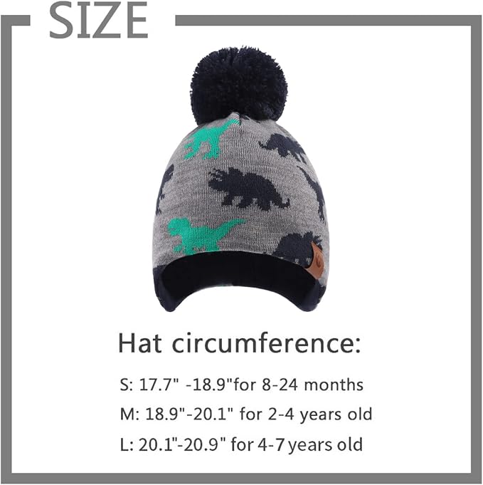 JANGANNSA Knitted Baby Hat Scarf Set Winter Warm Boys Girls Beanie Fleece - Image 6
