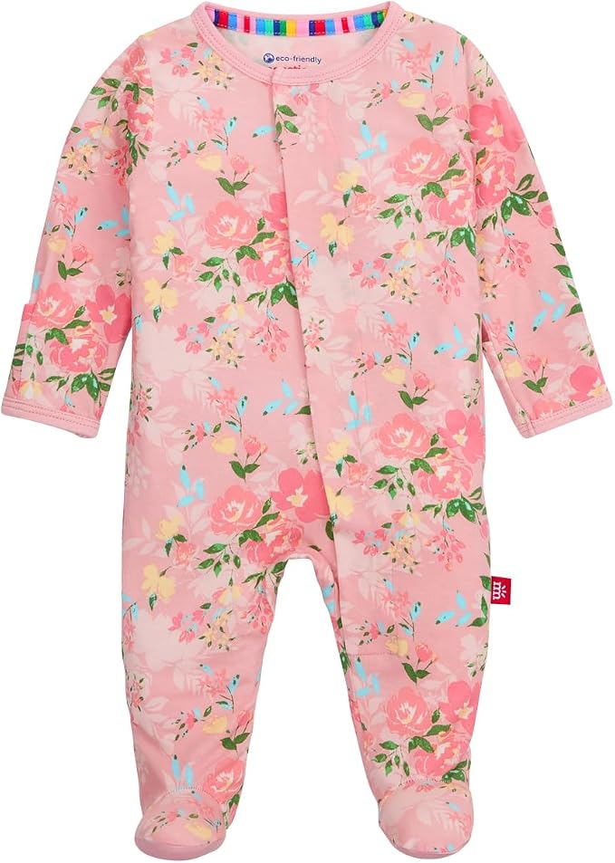 Magnetic Me Girls Modal Magnetic Baby Footie Pajamas | Silky Soft Modal Fabric by magneticme
