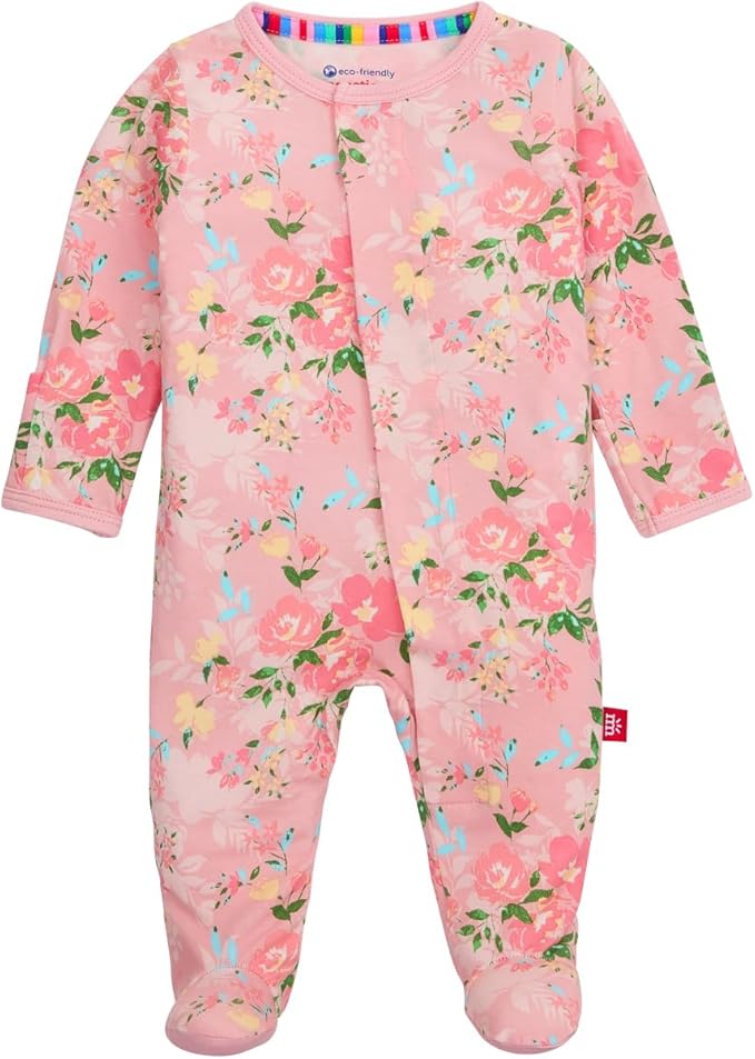 Magnetic Me Girls Modal Magnetic Baby Footie Pajamas | Silky Soft Modal Fabric by magneticme