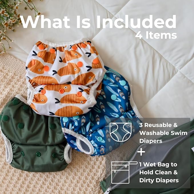 Nora's Nursery Reusable Swim Diapers and Wet Bag - Image 5