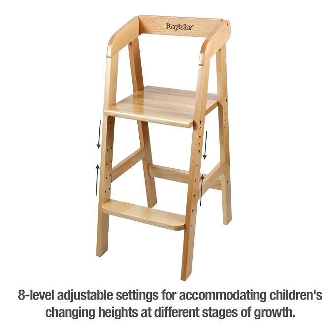 PandaEar Wooden High Chair for Toddlers, Adjustable Child Highchair Feeding - Image 6