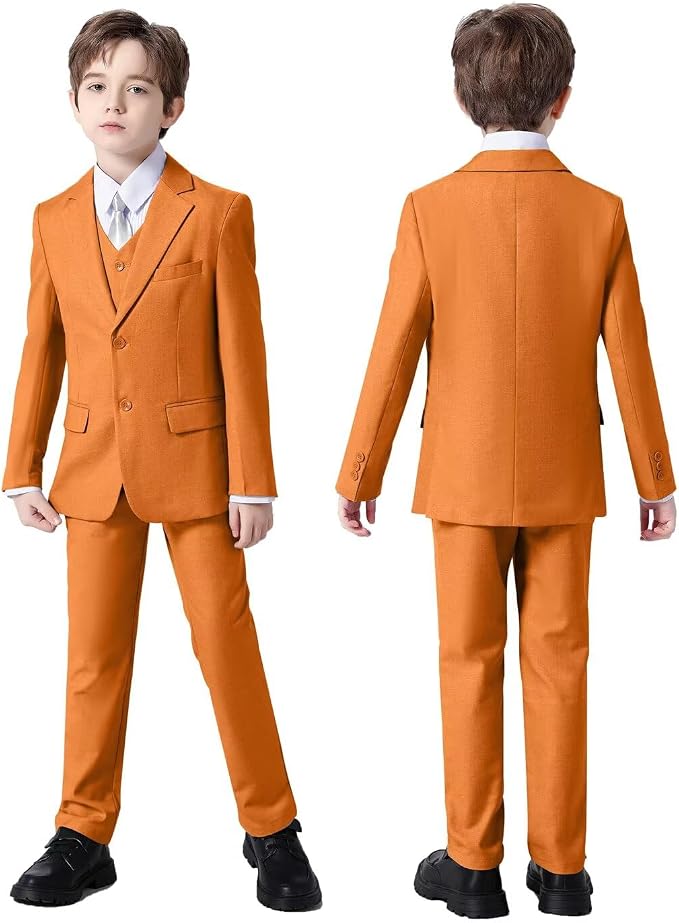 Boys Suit Set Slim Fit Kids Formal Suits Toddler Tuxedo Wedding Prom Classic - Image 5