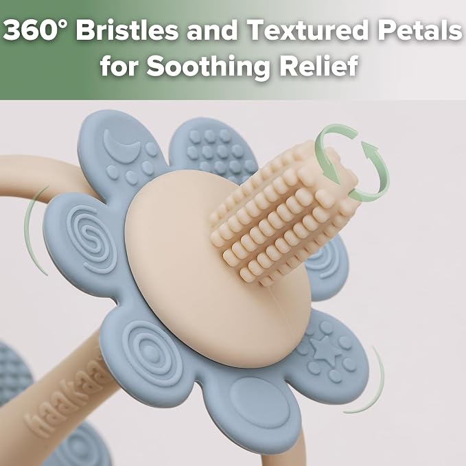 haakaa Silicone Baby Teether Toys, Nipple-Shaped End - Image 3