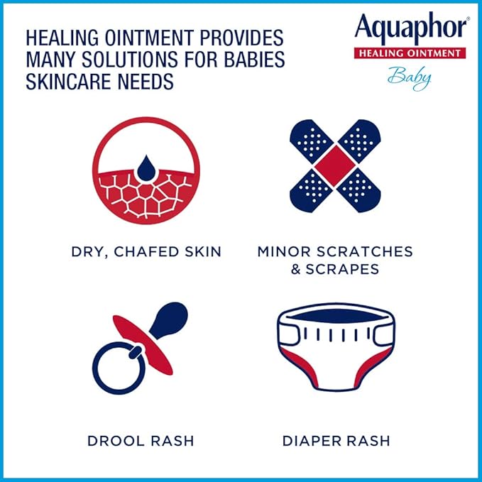 Aquaphor Baby Healing Ointment + 3-in-1 Diaper Rash Cream, Hypoallergenic and - Image 3