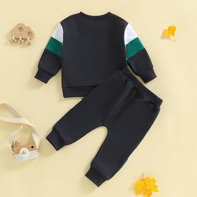 Kupretty Toddler Baby Boy Fall Winter Clothes Color Block Long Sleeve - Image 6