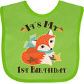 inktastic 1st Birthday Woodland Fox Baby Bib by Inktastic