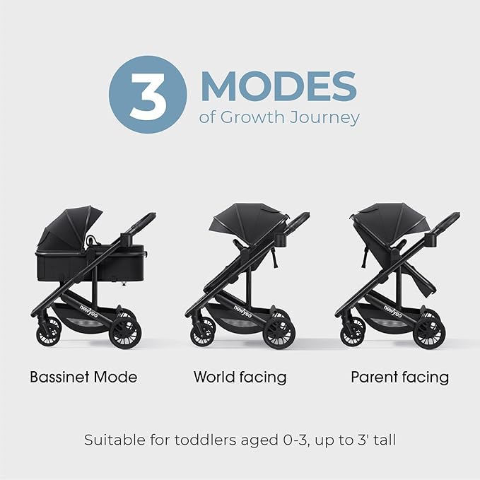 newyoo Bassinet Stroller for Infant, Nestro 516M, Convertible Baby/Toddler - Image 2